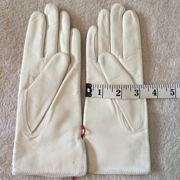 NWT White Leather gloves sz 6.5 - Picture 3 of 10